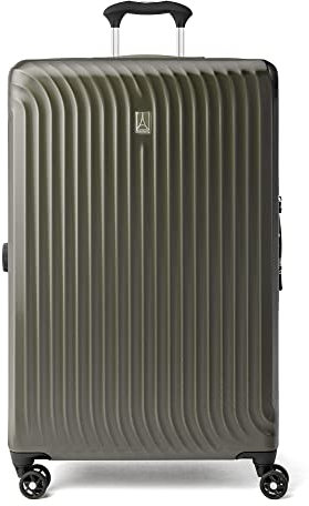 Travelpro Maxlite Air Hardside erweiterbares Handgepäck, 8 Spinnerräder, Leichter Hartschalen-Koffer aus Polycarbonat, Schiefergrün, kariert, groß, 78x50x31 cm