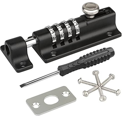 Chiavistello con Combinazione, [Impermeabile] Spopal Serratura a Chiavistelli Scorrevole, Bullone di Bloccaggio a Combinazione per Cancelli Giardino, Capannoni, Armadietti, Nessun Bisogno di Lucchetto