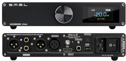 AOSHIDA SMSL DO200 MKII Bluetooth Balanced MQA DAC, ES9068AS×2 OPA1612×5 DSD512 PCM32Bit/768kHz XMOS XU316 DAC, USB/I2S/AES/EBU/Optical/Coaxial/BT5.0 to XLR/RCA Digital Audio Converters with Remote