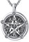 Eusense Pentagram Necklace Tetragrammaton Pendant 925 Silver Necklace Talisman Protection Amulet Wicca Witch Jewellery for Men Women