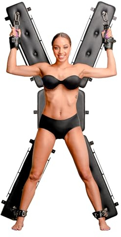 XR Brands Bondage Cross-AH138 Bondage Cross Black 182.9 cm