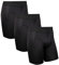 DANISH ENDURANCE 3 Boxer Sportivi, in Microfibra, Elasticizzato, Intimo per Sport, da Uomo Nero Gamba Lunga XL