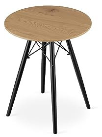 VBChome Esstisch Runden 60 cm Eiche Küchentisch Wohnzimmertisch Esszimmertisch Tisch Holzwerkstoff Modernes Design Eiche