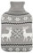Christmas Hot Water Bottle with Knitted Cover Reindeer Snowflake 2 Litre - Grey