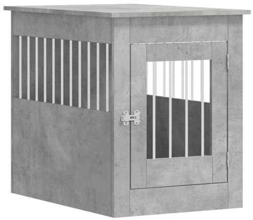 vidaXL Jaula para Perros Madera ingeniería Gris hormigón 55x80x68 cm