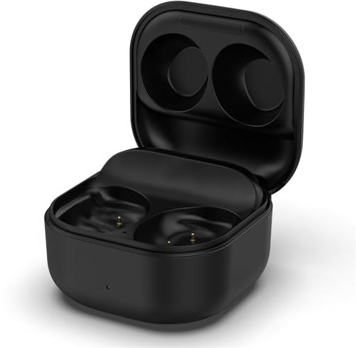 Charging Case For Samsung Galaxy Buds FE (SM-R400), Wireless Charger Case Replacement Earbuds Wireless Charging Box Fast Charging Power Storage Station (Black)