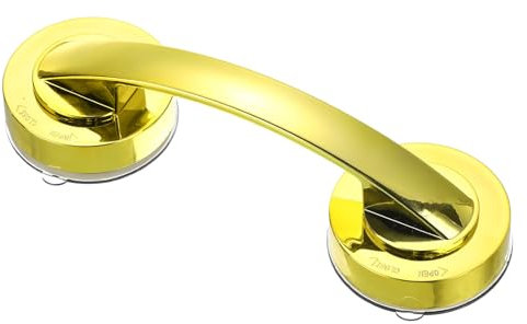sourcing map Manija de puerta con ventosa, 1 unidad, manija de puerta de ducha ABS, reposabrazos adhesivo para puerta corredera de vidrio de baño, refrigerador (dorado, 194 x 65 mm)