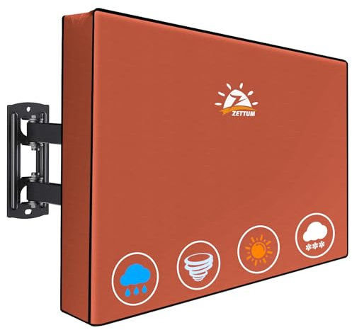 Zettum Outdoor TV Cover 75 Inch - 600D TV Cover Waterproof & Weatherproof for 70 to 75 Inch Outdoor TV, Heavy Duty TV Enclosure Protector for Outside Flat Screen TV (Size: 70L x 6D x 43H)