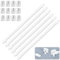 AURSTORE Basa - Barre per vetri, estensibili, asta per tende, senza forcelle, regolabile, asta per tende per finestre in PVC (set di 6 pezzi (30-50)+gancio adesivo), triangle 01