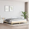 Rantry Bettgestell mit Kopfteil Bettrahmen Metallbett Bett Doppelbett Gästebett Einzelbett Jugendbett Bett Bettgestell für Schlafzimmer Gästezimmer Creme 180x200 cm Stoff