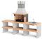 MOVELAR - Barbacoa de Obra Prefabricada de Leña y Carbón Modelo Pack 1 Liz Plus XL Outdoor Kitchen (Gris, Naranja - 228 x 58 x 210 cm) REF: M00482 - Cocina de Exterior para Jardín o Patio
