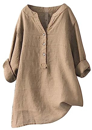 Haut Noir Femme Chic et Elegant Pull Vert Chemise Ete Chemisier Fluide Noir Top Blanc Tunique Grande Taille Lin Beige S