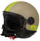 MOMODESIGN - FGTR CLASSIC E2206, Jet-Helm, offener Helm für Motorräder und Motorroller, für Männer und Frauen, Matt Sand/Lime, S