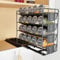 Pull Out Spice Rack for Inside Cupboard Organiser 4 Tier Sliding Spice Rack/Seasoning Organiser for Jars,Metal Seasoning Bottles and Condiment Holder Kitchen Essentials Cabinet Storage(Facing Right)