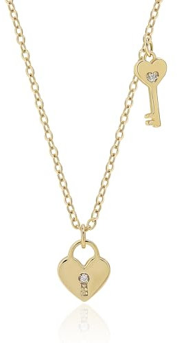 Meissa Schlüssel Schloss Anhänger Halskette für Damen Mädchen Goldene Charme Halskette Vorhängeschloss Halskette Choker mit Vorhängeschloss Herz Anhänger Halskette Muttertag s Schmuckgeschenk, Gold