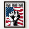 KAIMKEART Wandkunstposter Trump Keep Fighting Faust Pump im Vintage-Stil 2024, Dekoration für Rallye-Versammlungen, ungerahmt, 20,3 x 25,4 cm