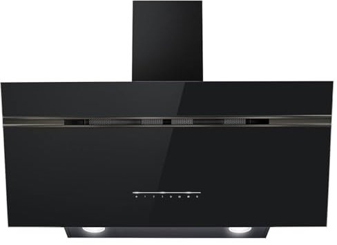electriQ 90cm Super Silent Angled Cooker Hood - Black