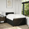 Keyroto Boxspringbett 120x200 cm mit matratze Stoff, Polsterbett 120x200 cm mit LED Beleuchtung, Bett 120x200 cm mit Matratze und lattenrost, Bett komplett-Schwarz 120x200 cm