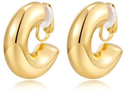 LILIE&WHITE Ohrclips Goldfarben – Stilvolle Ohrstecker mit Clipverschluss, Komfortable und Elegante Ohrringe für Damen, Perfekt für Alltag und Besondere Anlässe
