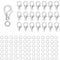 20PCS Lobster Clasp with 100 Pcs Open Jump Ring Set, Jewelry Bracelet Connectors Necklace Clasp Bracelet Clasp Jump Rings for Jewelry Making-Silver