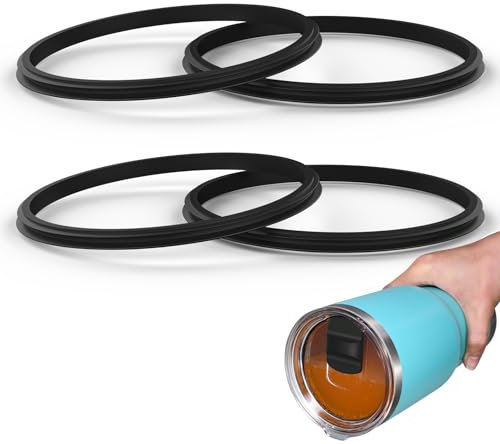 Rubber Seal Replacement Gasket for Yeti Lid, Leak-proof O Ring Replacement Compatible for YETI 30/32 oz Tumbler, 14 oz Mug,26 oz Cup and 35/42 oz Straw Mug, 4 Packs