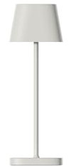 Blomus Mobile LED Leuchte -KODU- | Mobile Akku Tischlampe aus Aluminium | Farbe Weiß | Ø7 x 20H cm | 3 Lichtfarben | Dimmbar per Touch | IP65