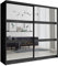 Lomadox Schlafzimmer Kleiderschrank Schwebetürenschrank 230cm in Portland Esche schwarz, 2 Schwebetüren