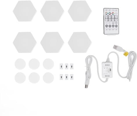 LED Hexagon Gaming Wandleuchte, Hex Light Panel Home Hexagon LED Panels Wandleuchte App Control Wandleuchten Smart Home Wand RGB Panel 6Sets