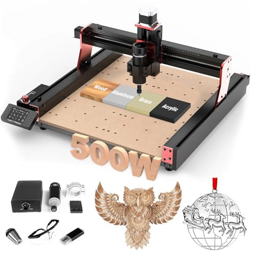 Twotrees CNC Router Machine TTC450 PRO, CNC Spindle Motor Kit 500 W, macchina CNC GRBL controllo macchina per incisione router area di lavoro 460 x 460 x 80 mm per incisione taglio MDF acrilico legno