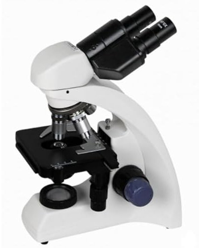 Microscope biologique Led binoculaire Tecnosky Revolver à 4 objectifs planacchromatiques 4x-10x-40x-100x (huile) 0.17. Mise au point macro et micro des deux côtés.
