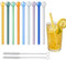 Pajitas de Vidrio Pajitas Reutilizables: Qoosea 9 Piezas Pajitas de Cristal con 2 Cepillos de Limpieza Pajitas de Colores Aptas para Batidos Café Cócteles Zumos