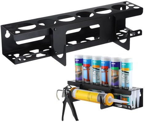 Soporte de almacenamiento de tubo de silicona, soporte de metal montado en la pared, almacenamiento de tubos de calafateo, estante de furgoneta, accesorios de furgoneta, organizador de selladores para