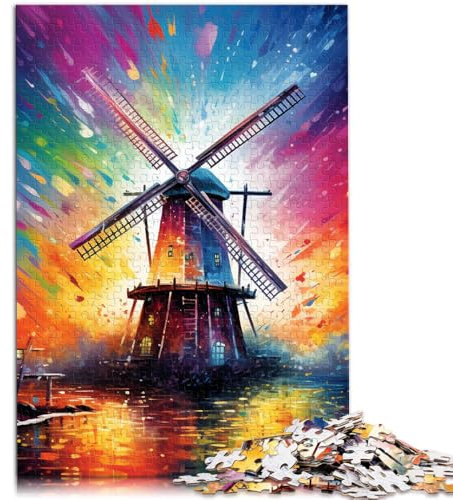 Adult Jigsaw Puzzles 2000 Pieces Colorful windmills the jigsaw puzzle Educational Game for Birthday, Chrismas 27.56 in x39.37 in for 14 year olds