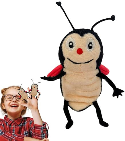 Puppets Tiere – Erzählungsspielzeug für Kinder, Handpuppe Biene | flauschiger Juli aus Plüsch Caterpillar mit weichem Stoff, entzückende Kokcine Fingerpuppe, Chenille