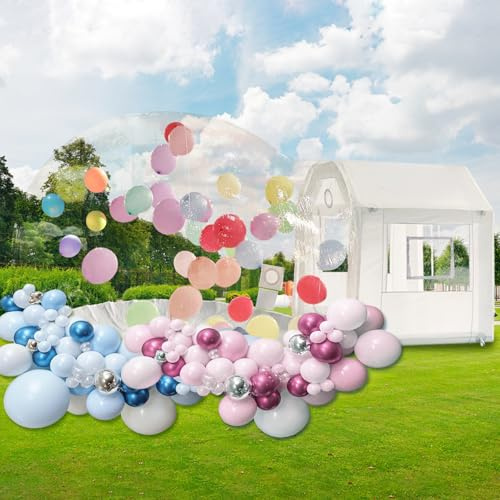 Inflatable Bubble House Dome Clear TPU Inflatable Bubble House Tent with Blower Bubble Balloon House Igloo Dome for Outdoor Wedding Birthday Party (White, 4.6x3x2.3)