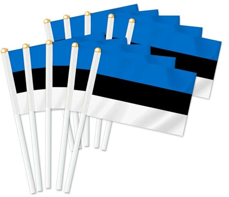 25 Stück Estland Handheld Flagge, Dekor Hand gehalten Hold Fahne, Dekoration Banner hand Estonia