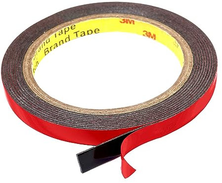 SOLNIT 7,5mm x 5Meter Hergestellt aus 3 M PT1100 doppelseitigem Profi-Klebeband Viskoelastisches Acrylat Plus-Schaum Schwarz Metall Alu Glas Dünn Teppich Extra Stark