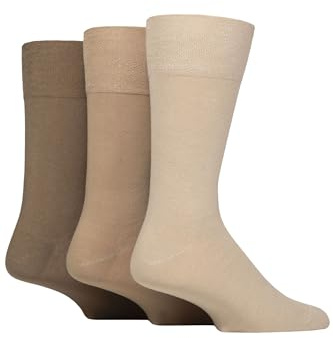 Glenmuir Men’s 3 Pair Dunvegan Cotton Comfort Cuff Socks – Soft, Breathable, Plain Style with Gentle Grip Top, Ideal for Work, Dress and Everyday, Size 7-11