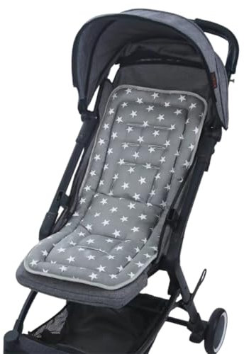 ITODA Kinderwagen Sitzauflage universal Sommer Sitzeinlage Winter Unterlage Buggy Kindersitz Babyschale Sommerbezug Winterbezug grau