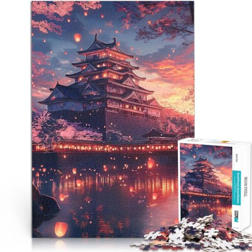 Himeji-Burg bei Sonnenuntergang Teenager-Puzzles 1000 Teile Schwierig Schwer Wanddekoration Einzigartige Geburtstags 38x26cm