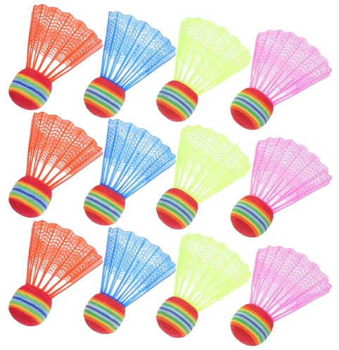 Milisten Colored Badminton Shuttlecocks, 12 Pack Big Foam Head Birdies