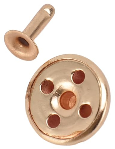 BAFOVY 18mm Leder Nieten, Galvanisiertes Eisen Rostfrei Leder Nieten Set für Armbänder Hüte Gürtel, mit 100 Pilznieten und 100 Gabelnieten (GOLD)