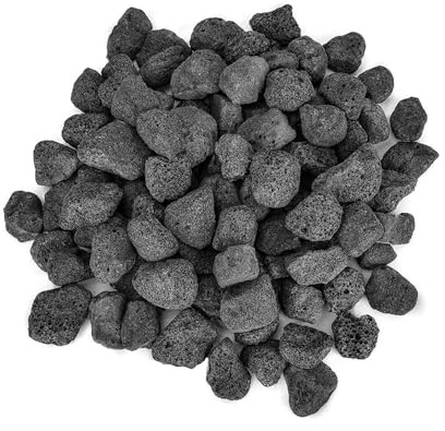 Mesida 4,5 kg Schwarze Lavastein Vulkan-Lavasteine für Innen- und Außenbereich, Feuerstellen, Kamine, Gasgrill und Landschaftsbau, 3,5-5,1 cm