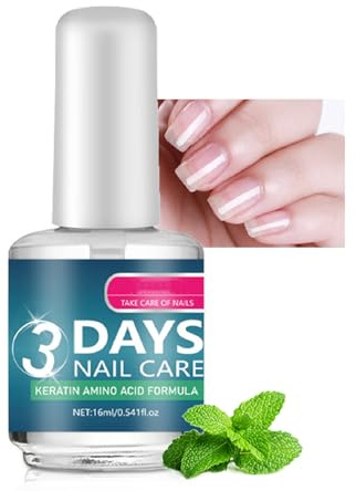 3 Days Nail Care Oil- Nail Care Oil with Keratin Amino Acid Formula, Strong Nail Strengthener for Weak & Damaged Nails, Fast Repair Growth Serum, Daily Nourishing Nail Cuticle Oil, Clear Finish
