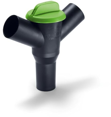 Festool Y-Ventil SV-AS D50 SWT – Absaugverteiler Staubklasse M | Umschaltventil D50 für wechselseitiges Absaugen mit 2 Werkzeugen – kompatibel mit vielen Festool Saugern