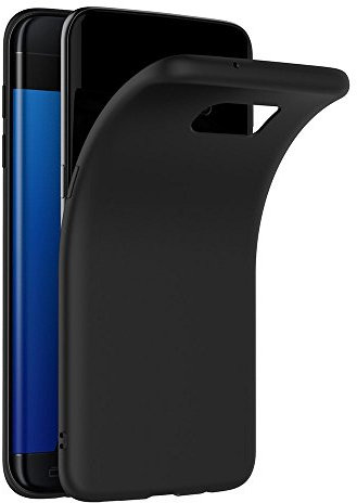 COPHONE® Coque Noir Compatible avec Samsung Galaxy S7 Edge, Housse Etui Noir en Gel TPU Silicone Souple Ultra Mince avec Anti Choc pour Samsung Galaxy S7 Edge
