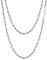 FOCALOOK Mens Silver Rope Chain 18inch 3mm Stainless Steel No Tarnish Thick Twisted Rope Chain Necklace for Husband