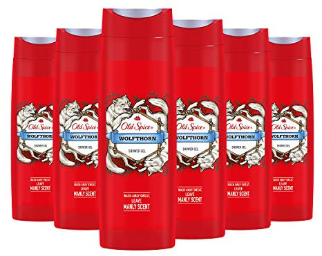Old Spice Wolfthorn Shower Gel, for Men, 6 Pack (6x400 ml)