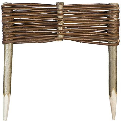 Weide Beeteinfassung in 16 Größen Weidenzaun Rasenkante Beetbegrenzung Steckzaun imprägniert mit Buchepflöcken für leichtes Einsetzen Palisade Länge: 30 cm Höhe: 10 cm