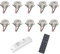 VBLED® LED 10er-Basis-Funkset, Aluminium Mini Einbaustrahler IP44 wassergeschützt - 1W 350mA 80lm warmweiß (3000 K) (10-er Set mit RF Funk Netzteil)